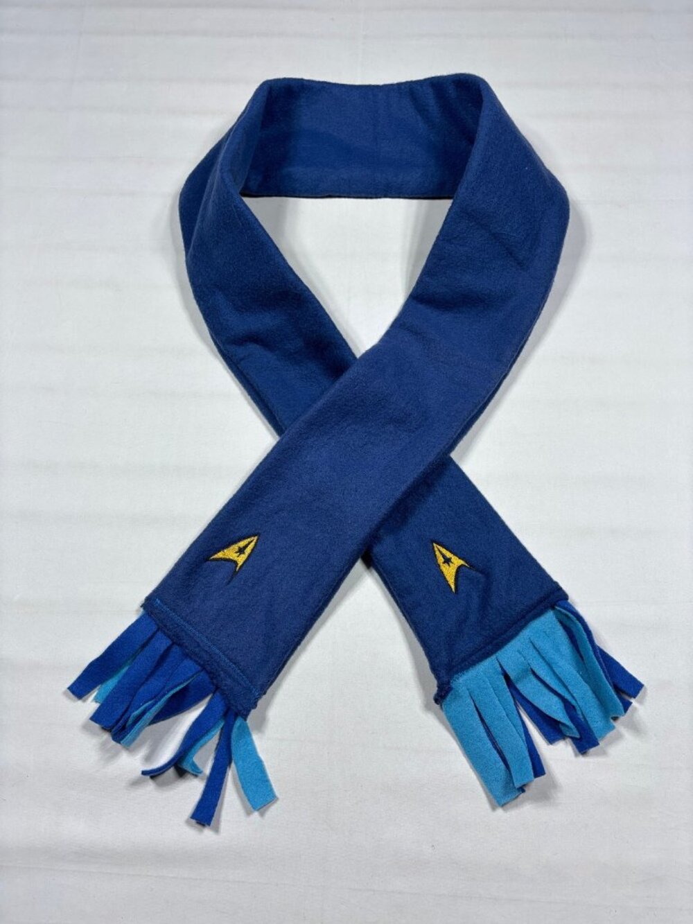 Custom Star Trek Starfleet Sciences Fleece Scarf Blue 5x60 Handmade Cosplay